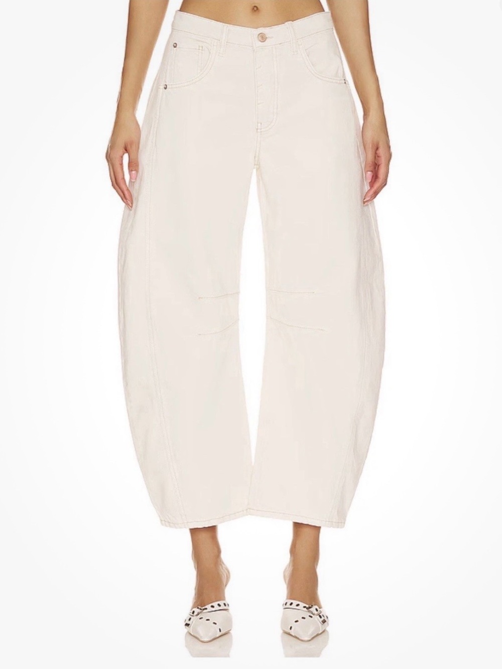 We The Free Free People 28 Milk Barrel Jeans Horseshoe Wide Leg High Rise